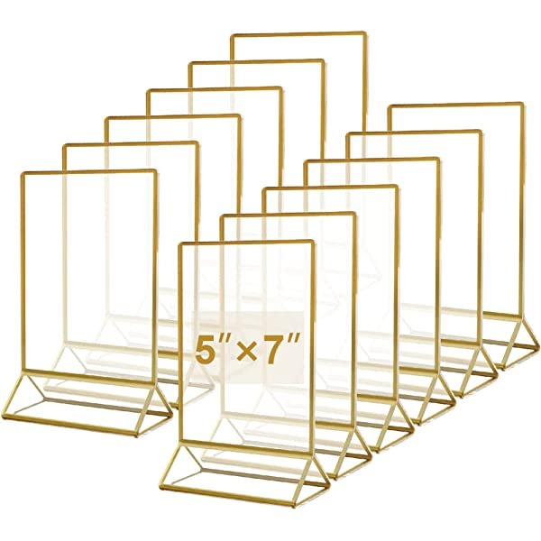 6 Acrylic Slant Back Sign Holder Horizontal for Ad Frame Photo Display Menu 5x7 