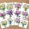 12Pcs Bouquet DIY Diamond Painting Greeting Cards for Adult Holiday Gifts