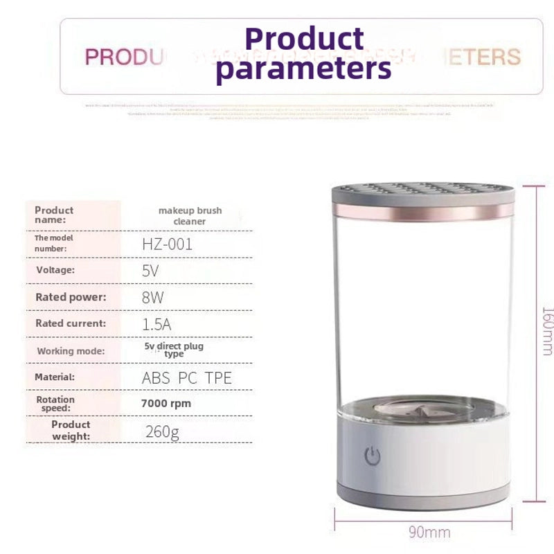 Explosion Makeup Brush Cleaner Automatic Scrubber Rechargeable Lazy Electric Scrubber Quick-drying Tool