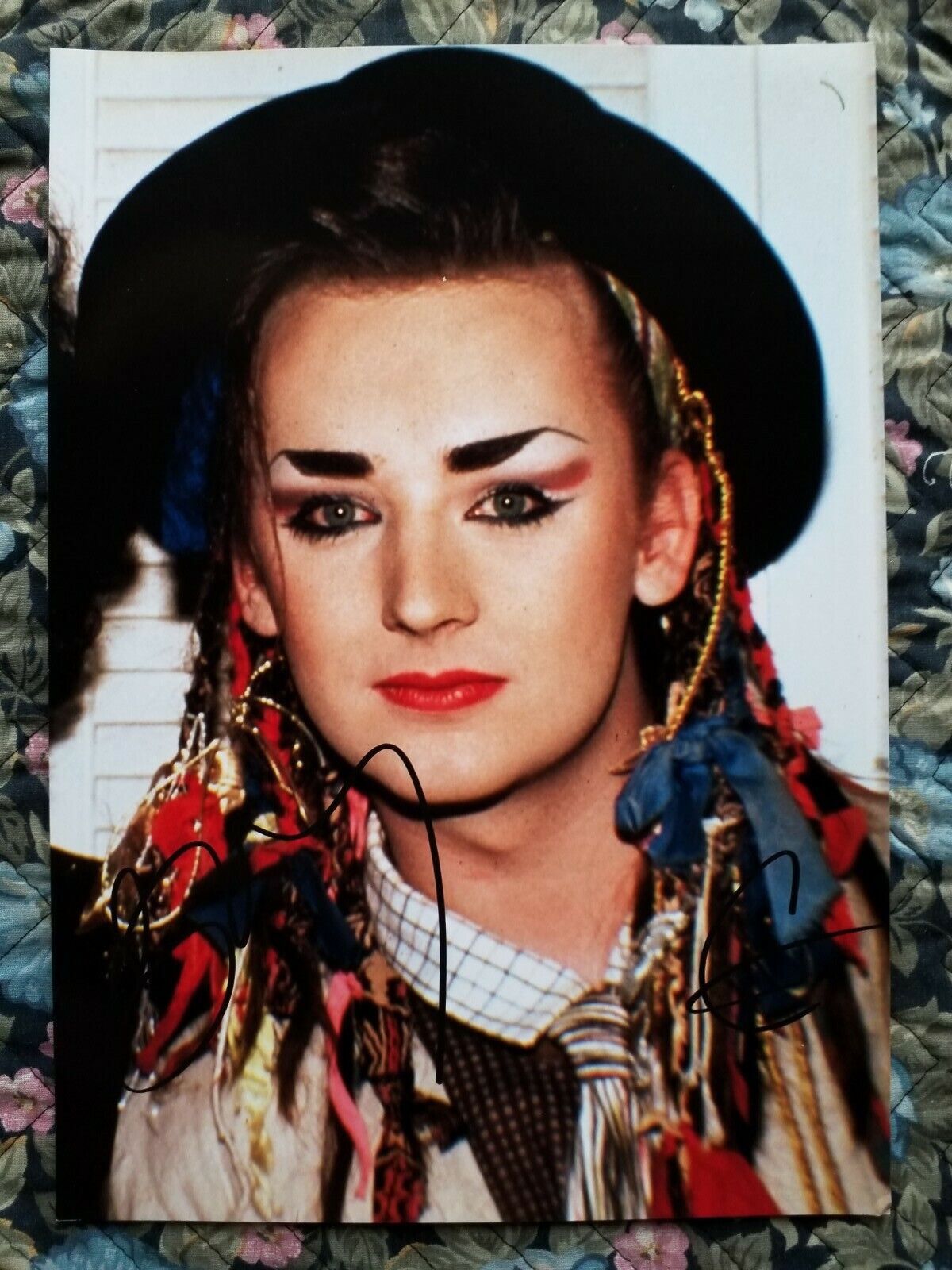 BOY GEORGE - Culture Club Autographed Original 8.2 x 11.5 Photo Poster painting