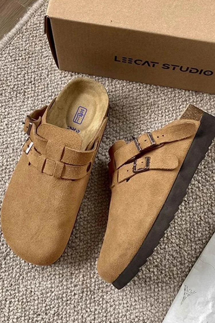 Vintage Leather Slip-on Flats