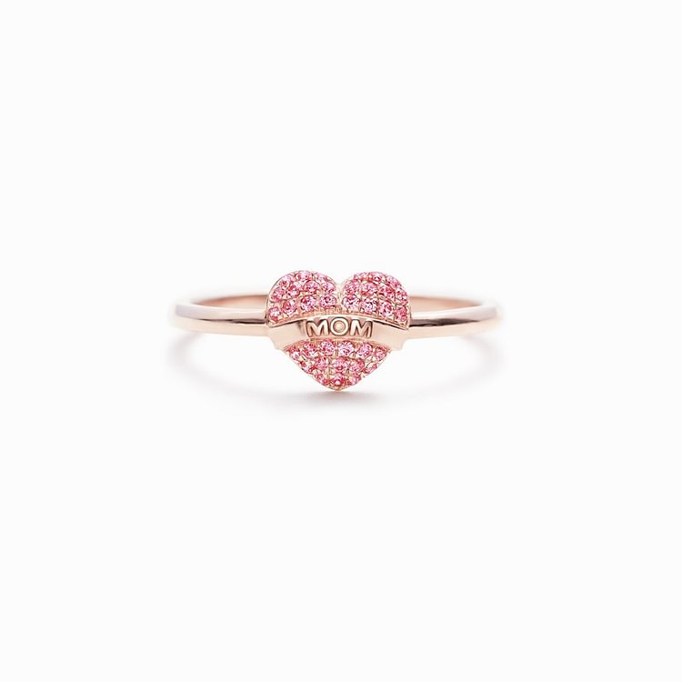 Being A Mom Is A Work of Heart Pave Mom Heart Ring