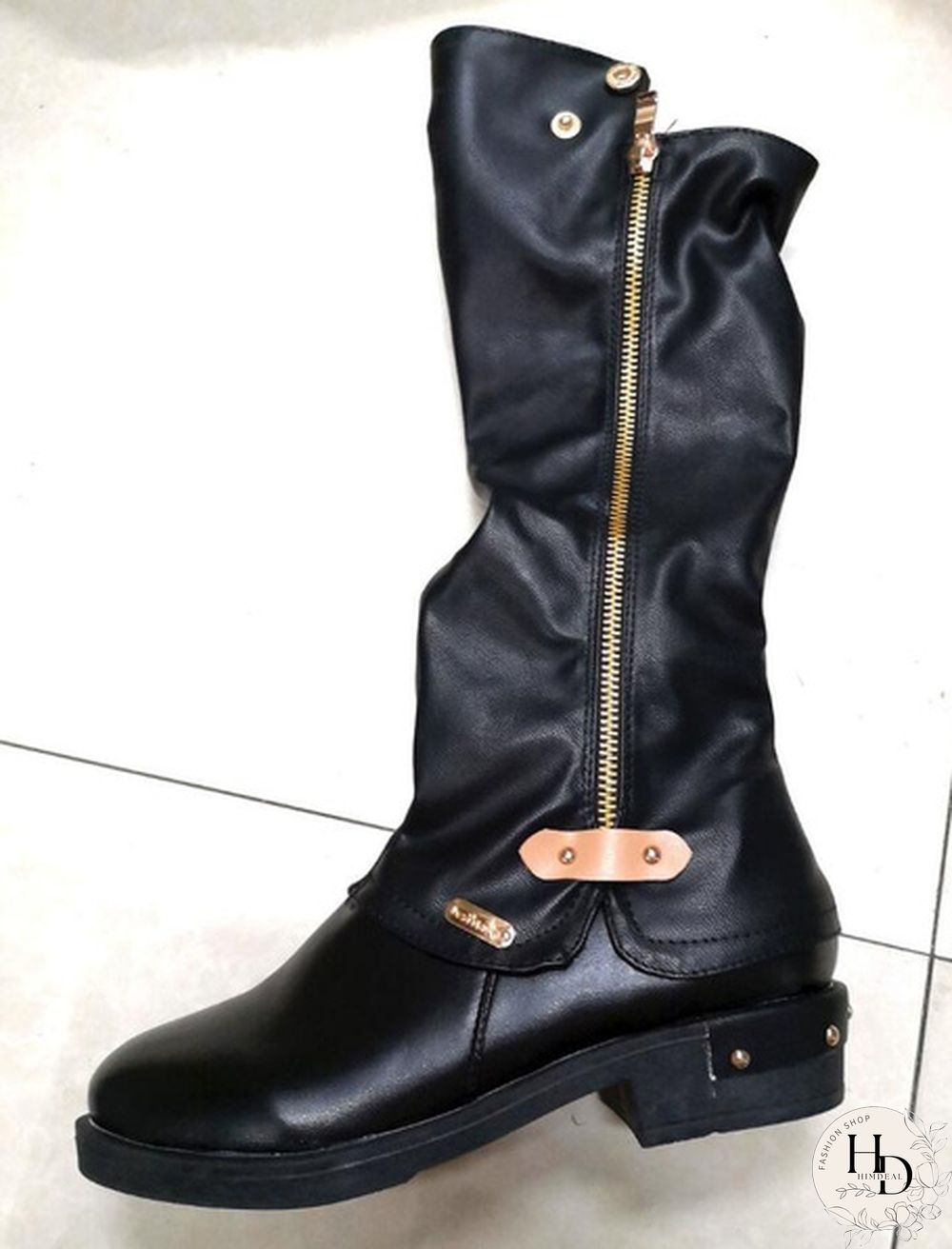Winter Women's Fashion Causal Knee High Boots Ladies Leather Long Boots Plus Size 35-43