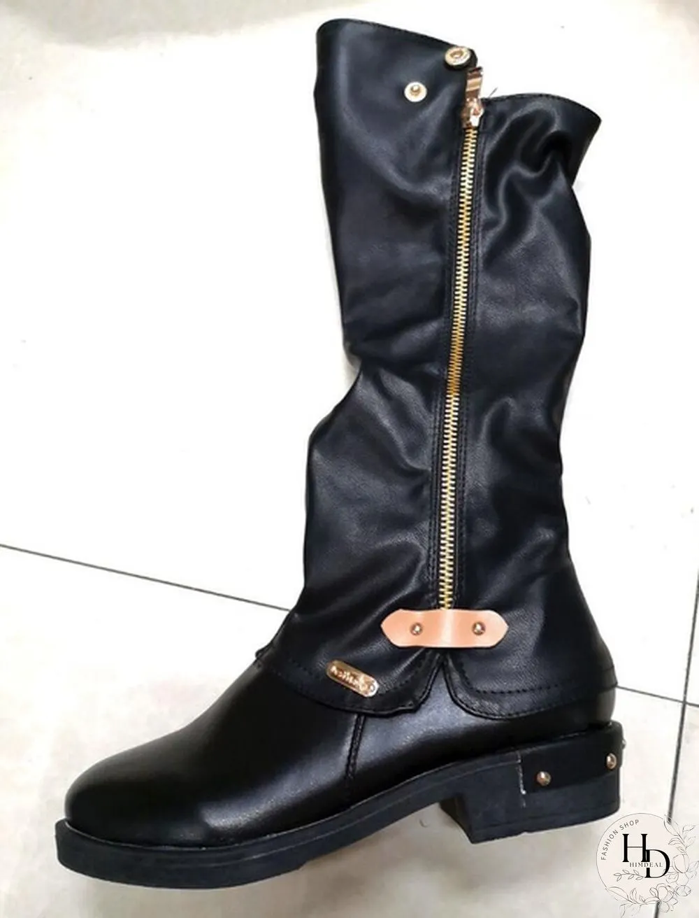Winter Women's Fashion Causal Knee High Boots Ladies Leather Long Boots Plus Size 35-43