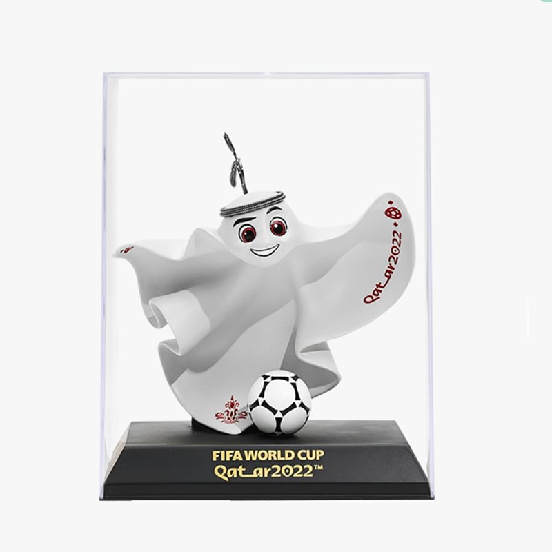 Caja de regalo de recuerdo de adorno de muñeca mascota de la Copa Mundial de Qatar 2022