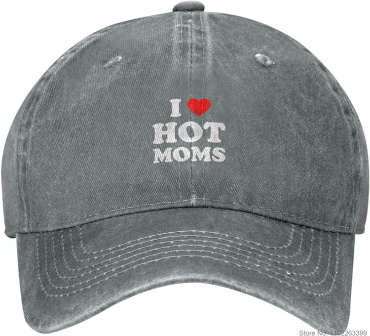 I HeartLove Moms Hat Washable Baseball Cap Adjustable Trucker Hat Retro Fishing Casual Denim Hats Gray