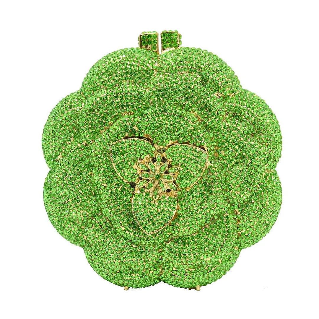 Newest Clutch Bag Pink Crystal Women Wedding Flower Party Purse Bride Chain Clutch Bag Prom Night Evening Bag SC603