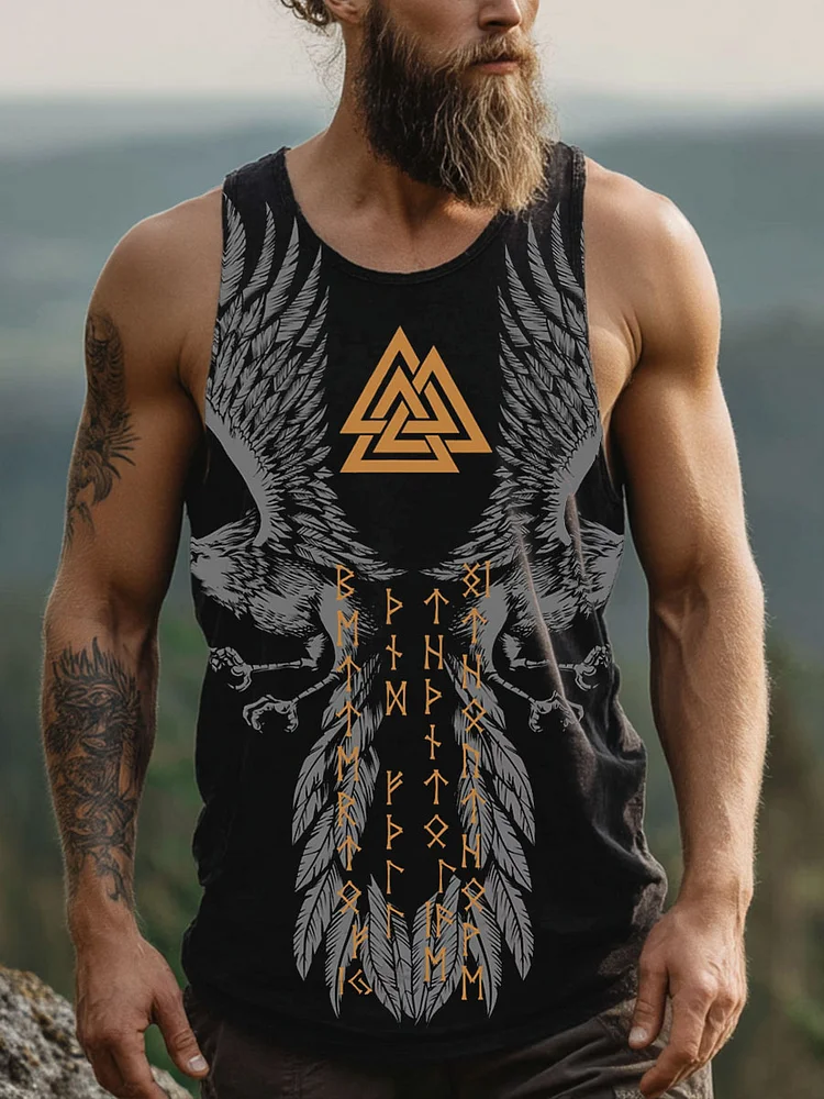 Herren Viking inspirierte Kunstdruck gewaschene Weste