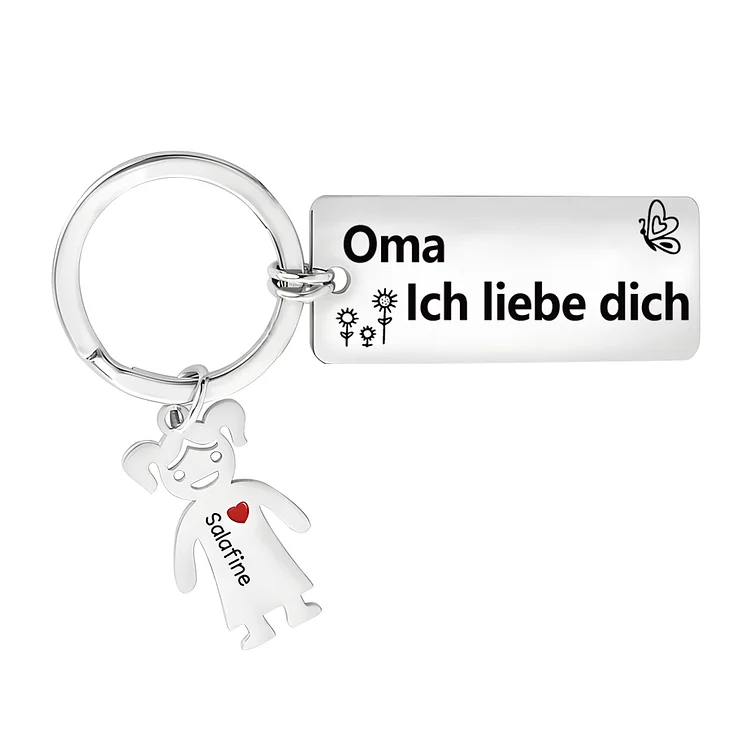 Kettenmachen Personalisierter 1 Name Familie Schlüsselanhänger-Oma ich liebe dich-Geschenk für Großmutter