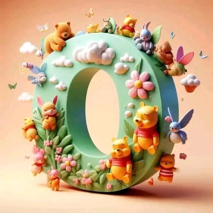 Diamond Painting - Full Round Drill - Pooh&Alphabet(Canvas|40*40cm)