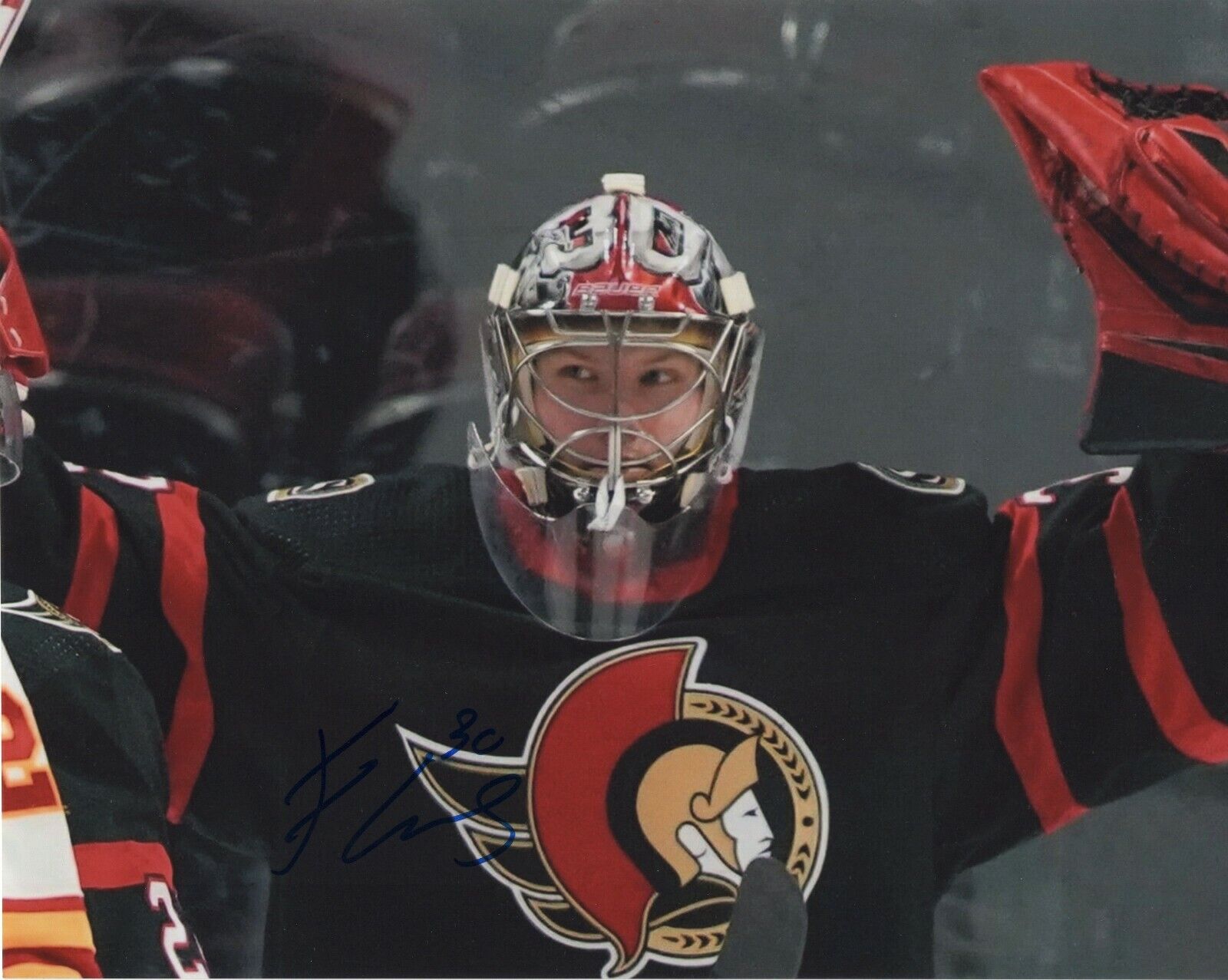 FILIP GUSTAVSSON SIGNED AUTOGRAPH OTTAWA SENATORS 8X10 Photo Poster painting PROOF #3