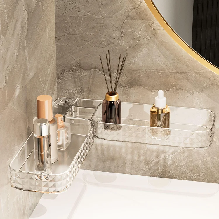 Corner Storage Rack Without Punching Holes For Kitchen and Bathroom Wall-mounted Storage Rack