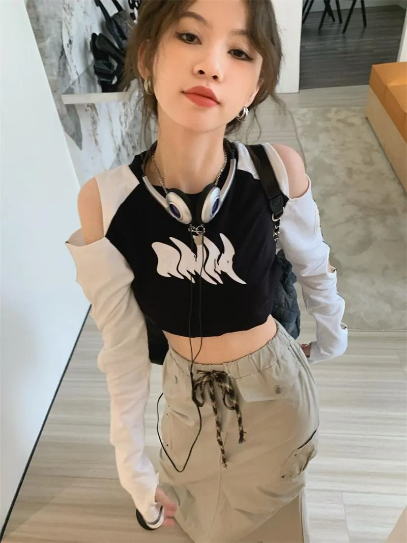 Brownm Cut-Out Crop Top