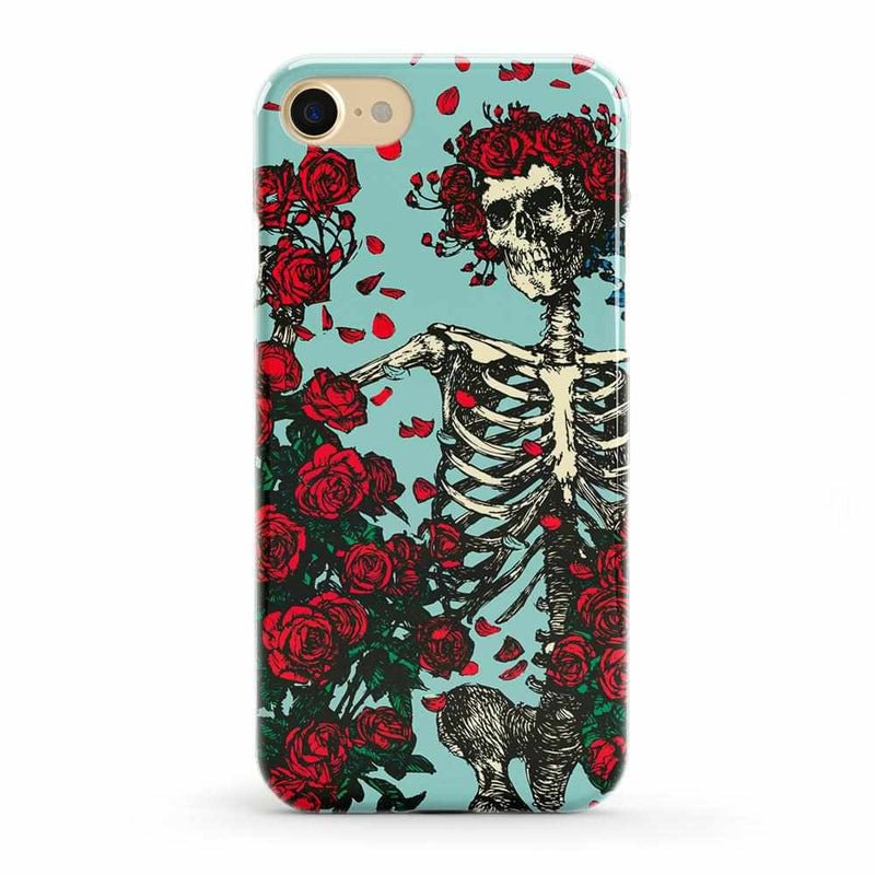 Forever Grateful Skeleton And Roses Tie Dye Phone Case