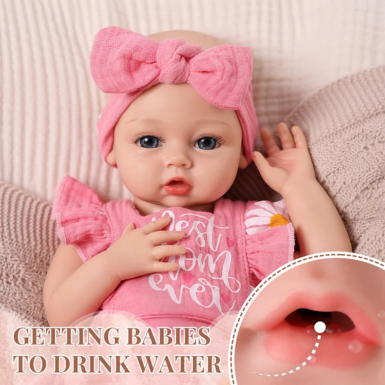 [Wet and Drink System]Babeside Phoebe 16" Realistic Silicone Smiling Baby Little Infant Girl