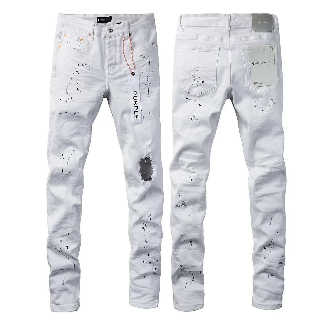 Purple Jeans white ripped skinny jeans