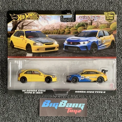 Dronehint Hot Wheels 99 Honda Civic Type R EK9 / Honda Civic TypeR FL5 Spoon (InStock) New Toy
