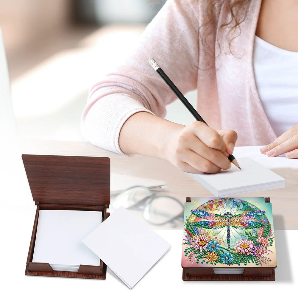 DIY Flower Dragonfly Diamond Painting Note Box Paper 160 Sheets of Paper for DIY Art Craft