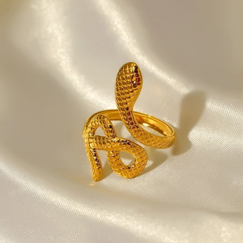Elegant Minimalist Snake 304 Stainless Steel Open Rings