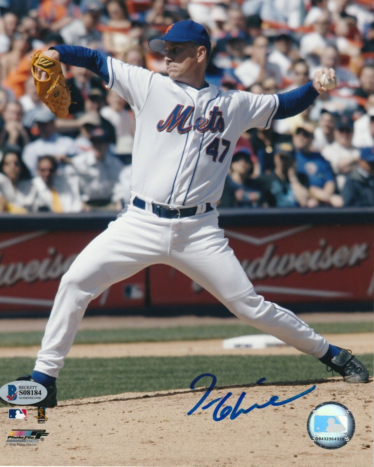 TOM GLAVINE Signed New York METS 8x10 Photo Poster painting w/ Beckett COA