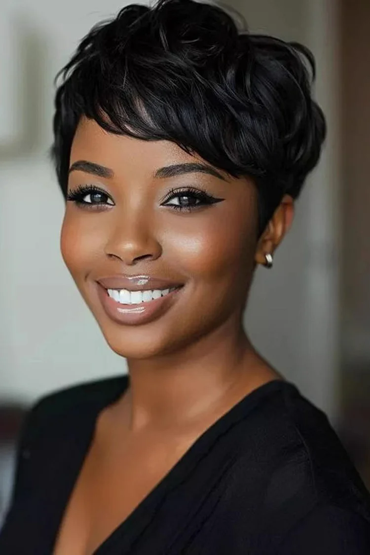 Fashion Black Tilted Frisette Curly Short Wigs 2024 - Xpluswear