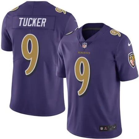 Ravens #9 Justin Tucker Purple Youth Stitched NFL Limited Rush Jersey
