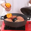 Cast Iron Roasted Sweet Potato Pan W/Lid Garlic Roaster for Picnic Camping Patio