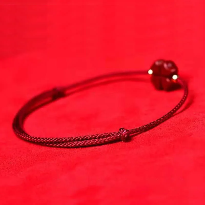 Cinnabar Red String Four Leaf Clover Blessing Bracelet
