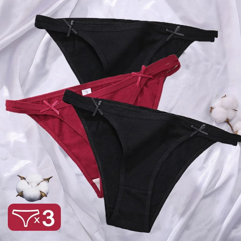 3PCS/Set Cotton Underwear Sexy Women's Lingerie Panties Female Underpants Sexy Briefs Low-Rise Intimates Pantys Cotton Panties