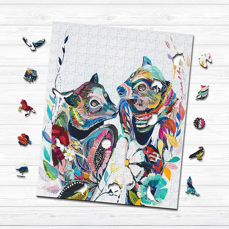 Sunnypuzzle™-Watercolor paguma larva Jigsaw Puzzle