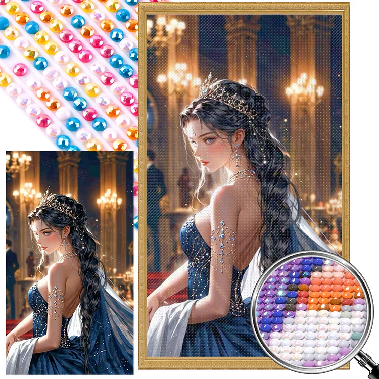 Elegant Girl - Full Round(Partial AB Drill) - Diamond Painting(45*75cm)