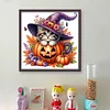 Halloween Pumpkin Cat-14CT Counted Cross Stitch 40*40cm/15.75*15.75in