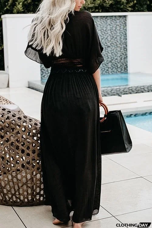 Half Sleeve Lace Up Cardigan