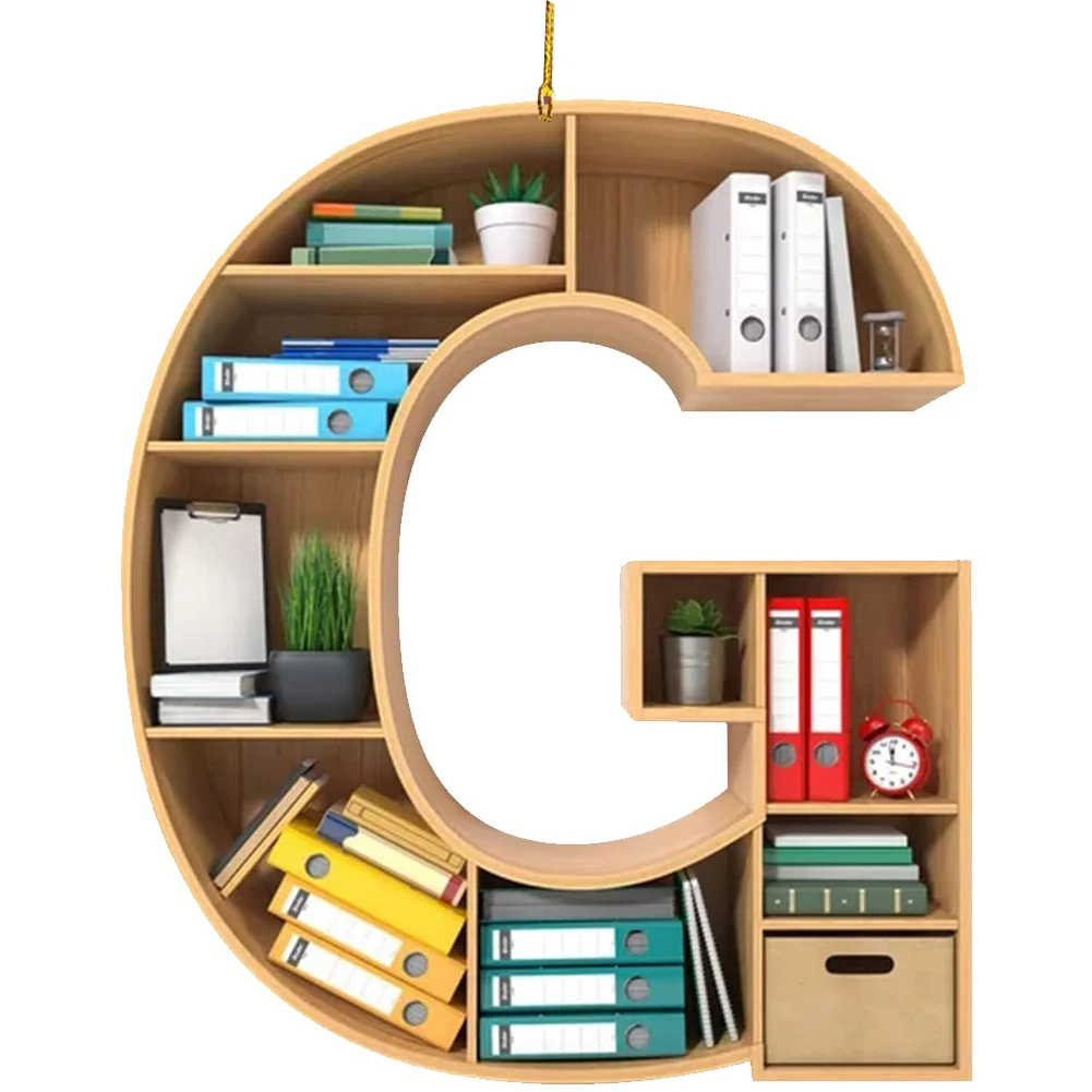 Acrylic Christmas Library Shelf Ornaments Personalized Initial Monogram Ornament