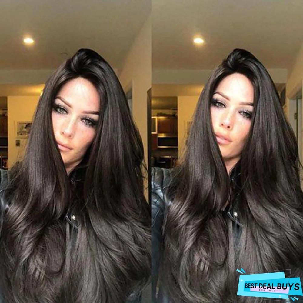 Long Curly Female Hair Big Wavy Curly Hair Black Wig Rose Net