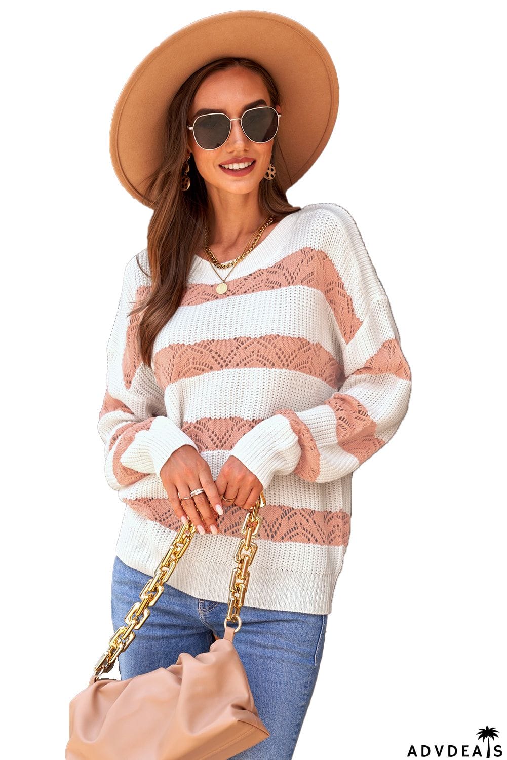 Striped Colorblock Knit Sweater