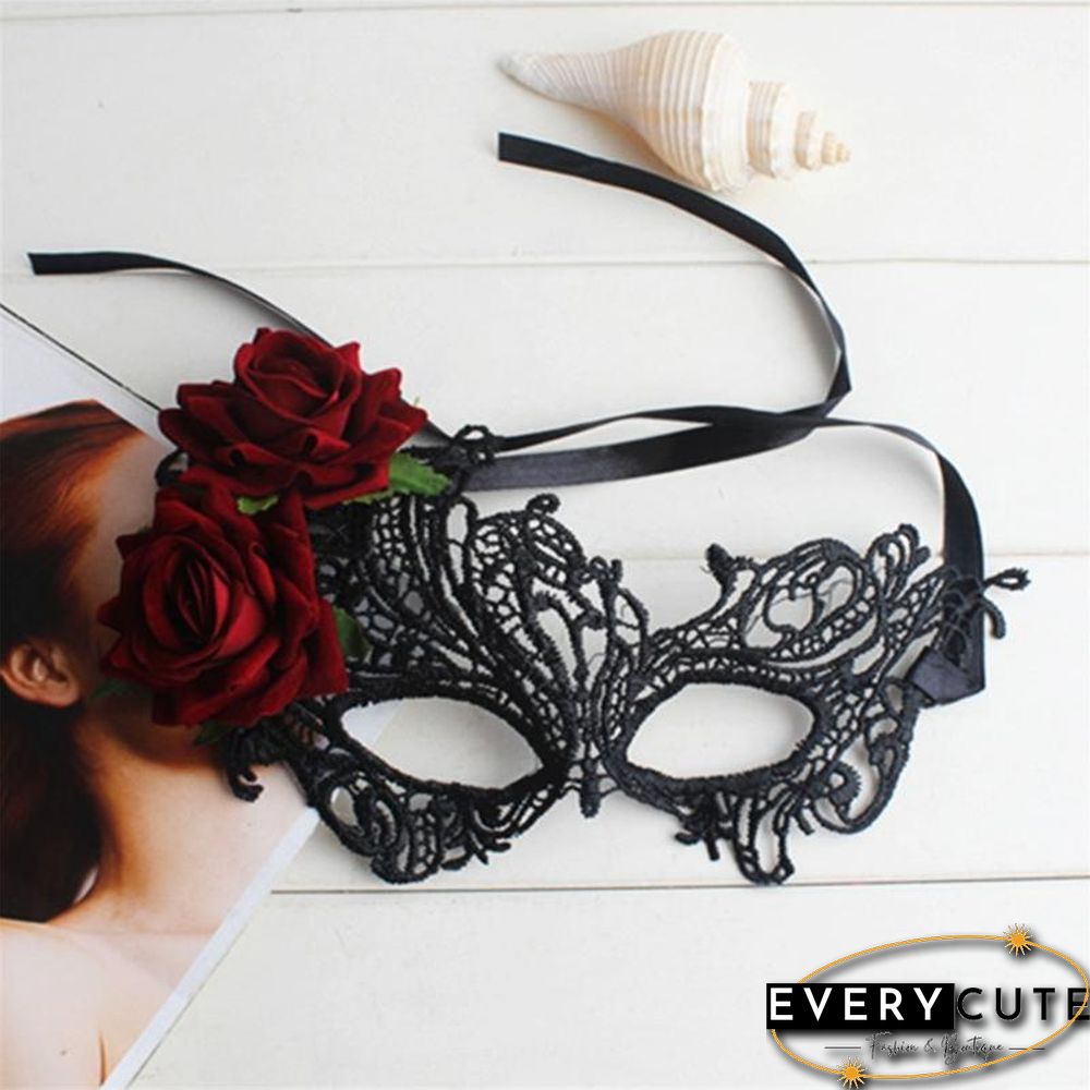 Masquerade Half Face Mask For Women Lace Eye Mask For Halloween Cosplay Party