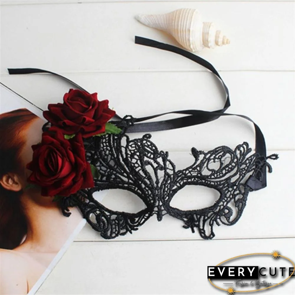 Masquerade Half Face Mask For Women Lace Eye Mask For Halloween Cosplay Party