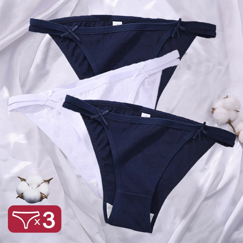 3PCS/Set Cotton Underwear Sexy Women's Lingerie Panties Female Underpants Sexy Briefs Low-Rise Intimates Pantys Cotton Panties