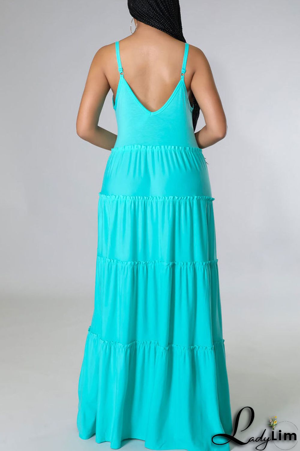 Purple Casual Solid Split Joint Spaghetti Strap Sling Dress Dresses