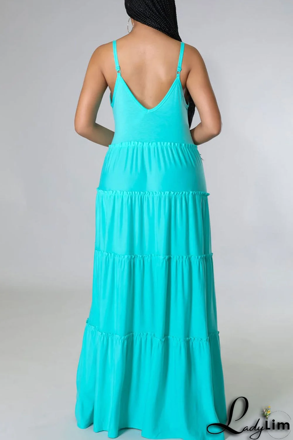 Purple Casual Solid Split Joint Spaghetti Strap Sling Dress Dresses