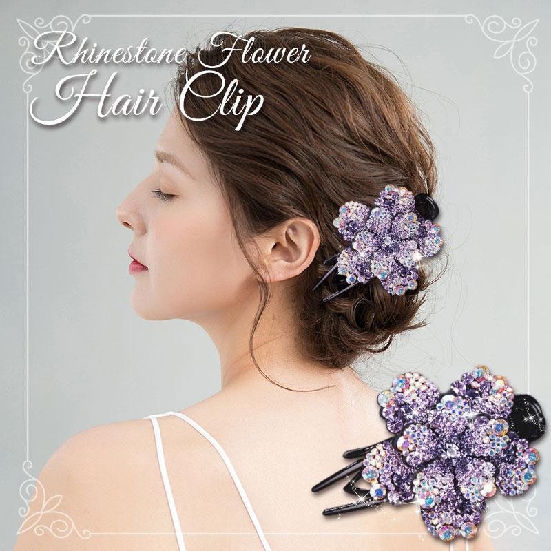 Rhinestone Flower Hair Clip