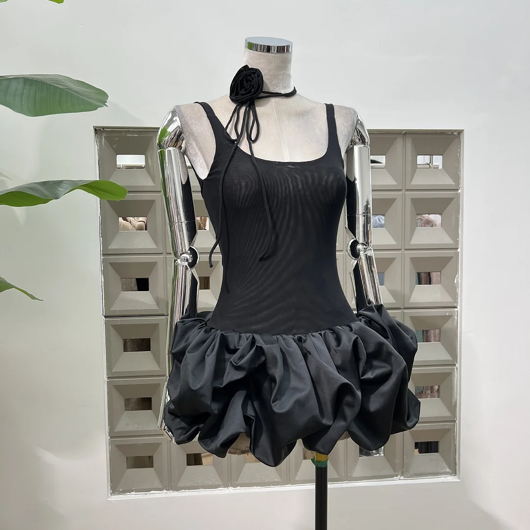Zingj Super Nice Ball Charming Micro-Cloud Skirt With Low Breast Sexy Vest Skirt Fluffy
