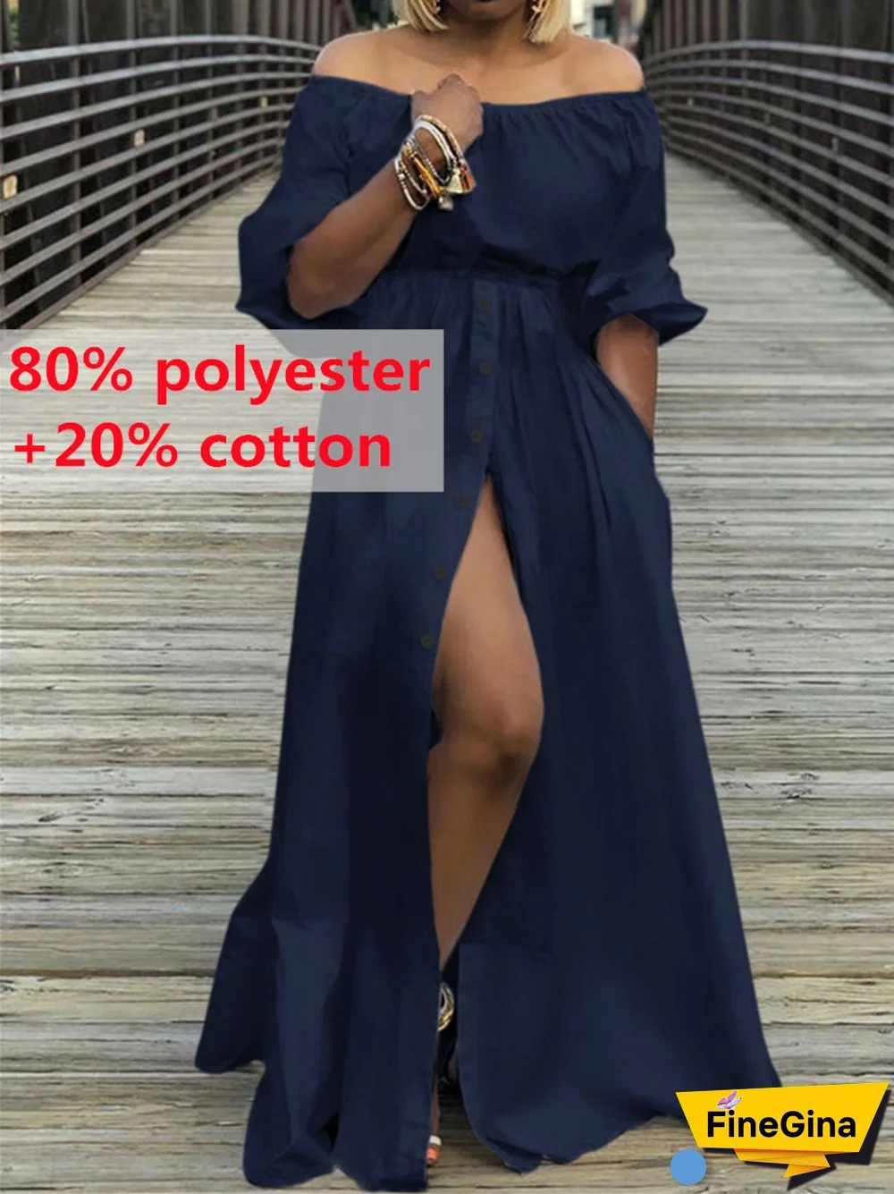 Summer Dresses Women Celmia High Split White Long Sundress Sexy High Waist Maxi Robes Three Quarter Sleeves Party Vestidos