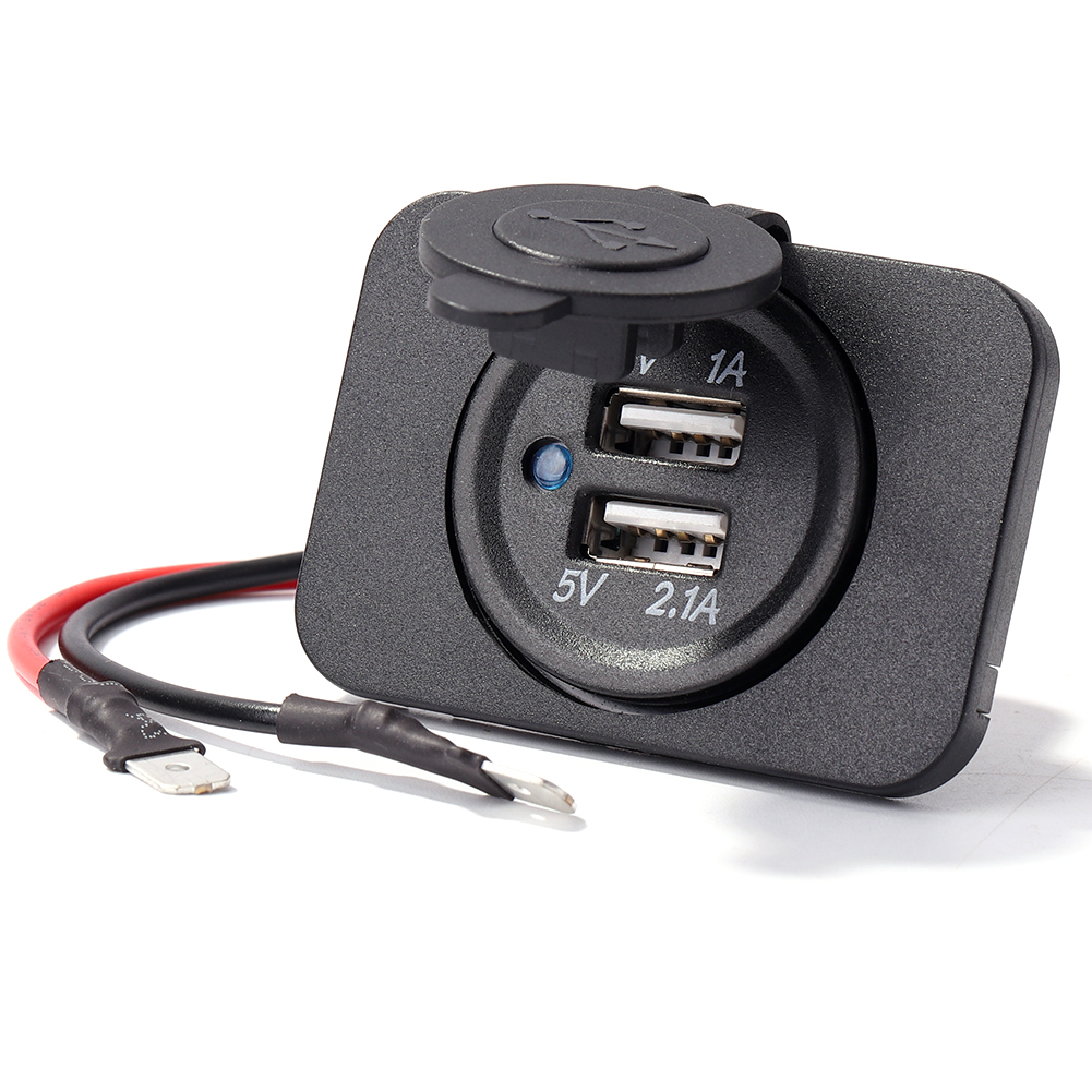 

Waterproof Dual USB Car Charger Socket with Panel 3.1A USB Power Outlet Kit, 501 Original