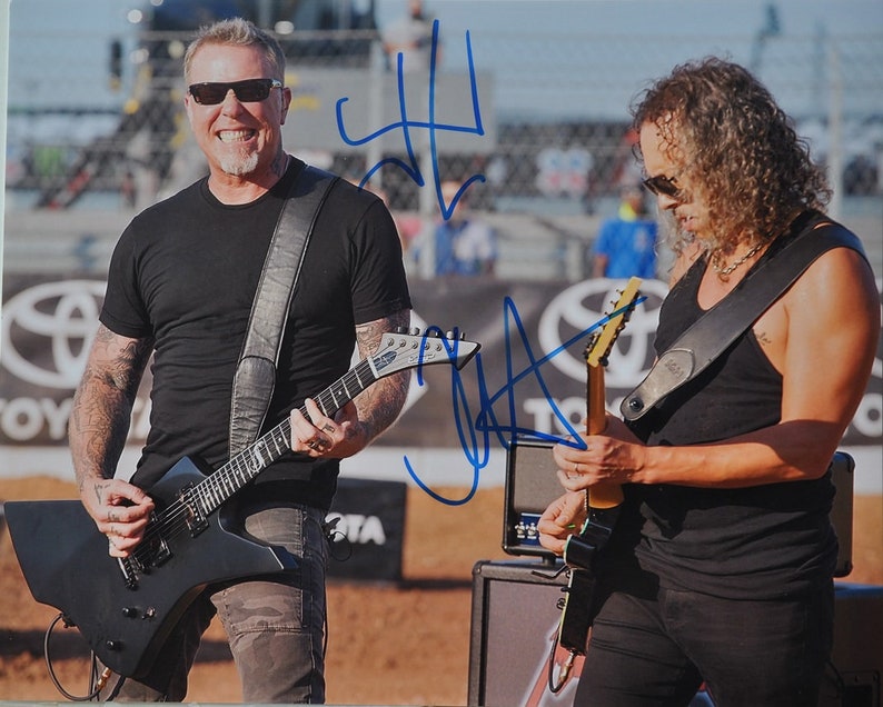 METALICA x2 James Hetfield & Kirk Hammett 8x10 wCOA