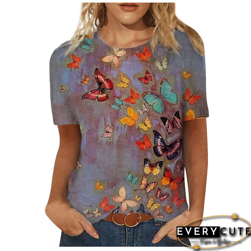 Women 3D Landscape Painting Positioning Sunflower Print T Shirt New Summer Vintage Casual Short Sleeve O-Neck Size Top