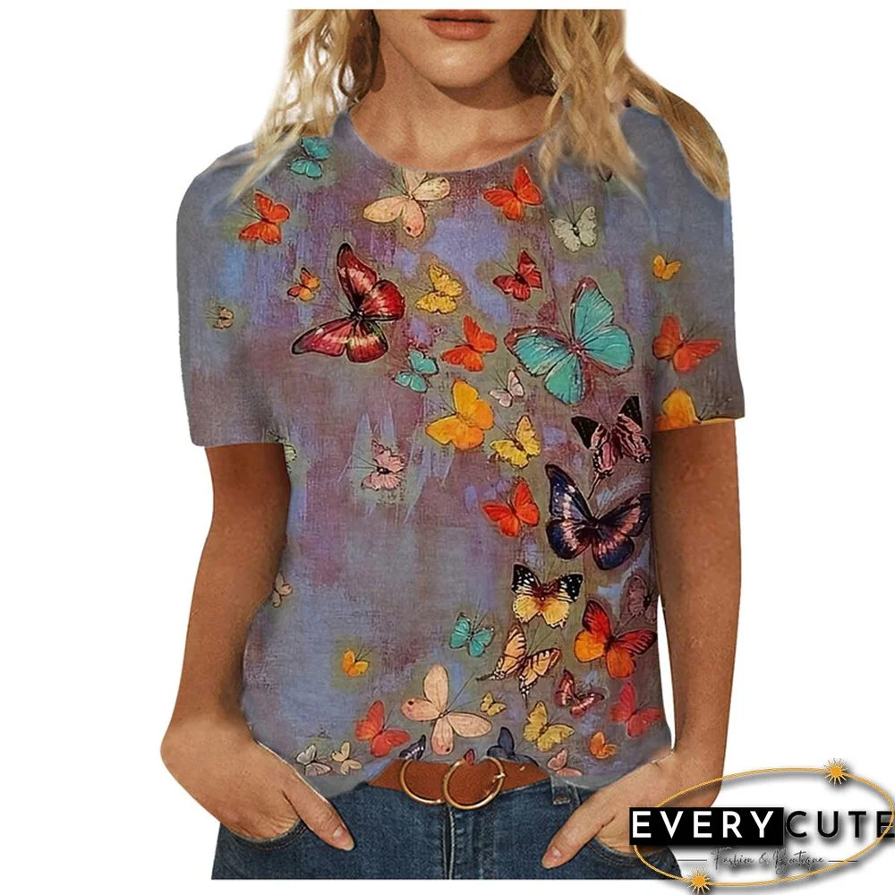 Women 3D Landscape Painting Positioning Sunflower Print T Shirt New Summer Vintage Casual Short Sleeve O-Neck Size Top