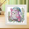 5D DIY Partial Special Shaped Drill Diamond Painting With Frame Kit Owl Decor 19.2x19.2cm