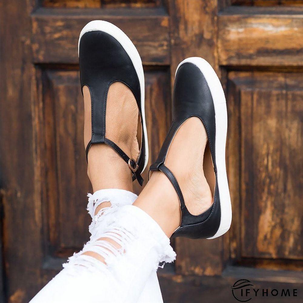 Summer Sandals Round Toe Shoes with Adjustable Buckle | IFYHOME